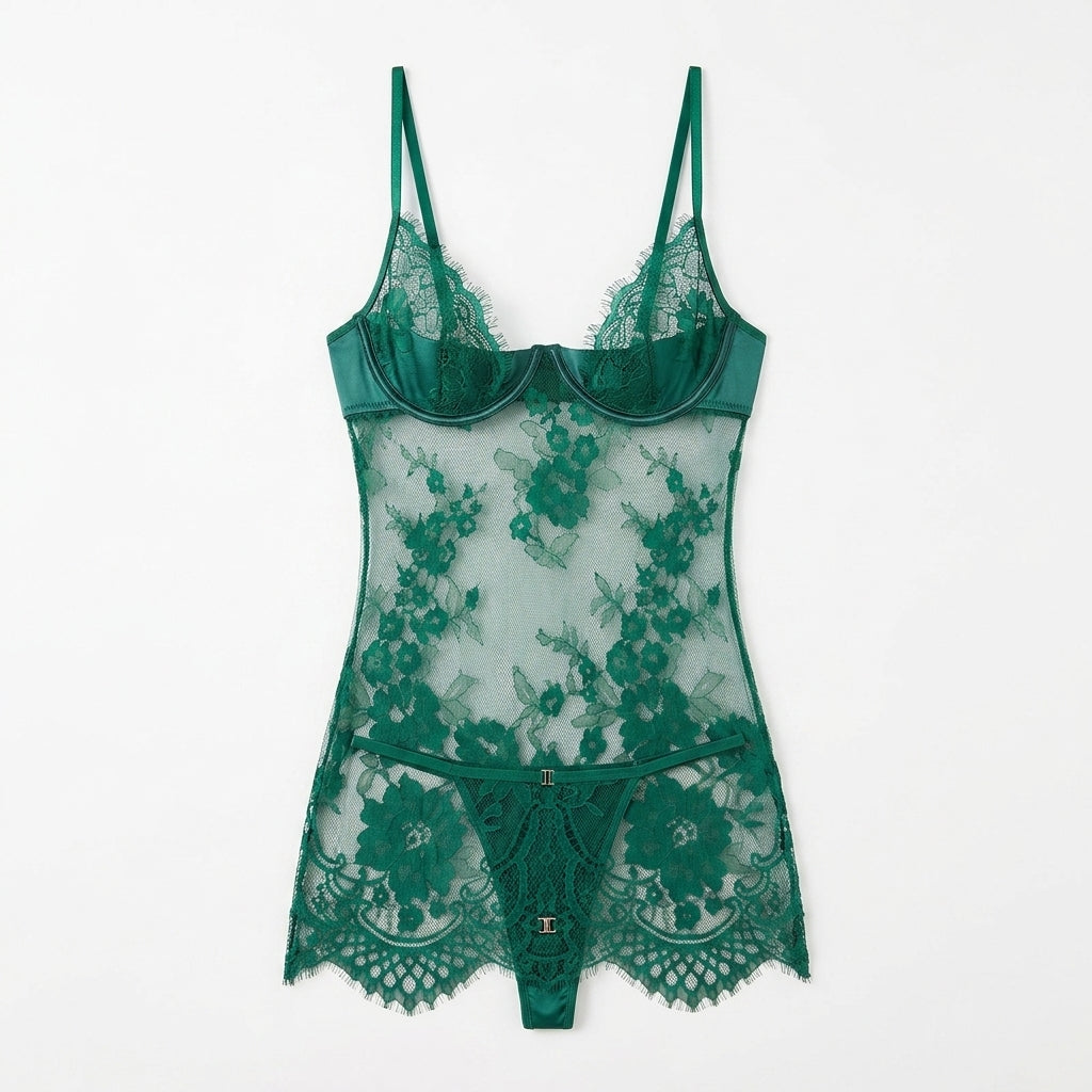 Aurora Emerald Babydoll (Külot Dahil)