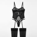 Amélie Noir Garter Teddy Set (Külot Dahil)